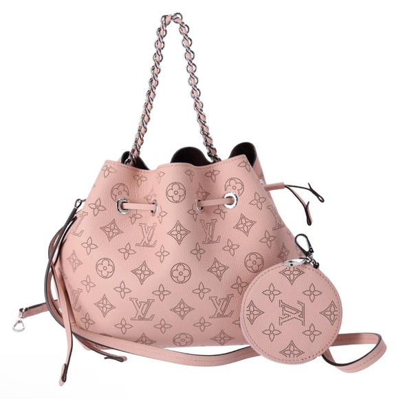 Louis Vuitton Bella Mahina Calf Leather Magnolia Pink Bucket Shoulder Bag M57068 - Picture 12 of 15